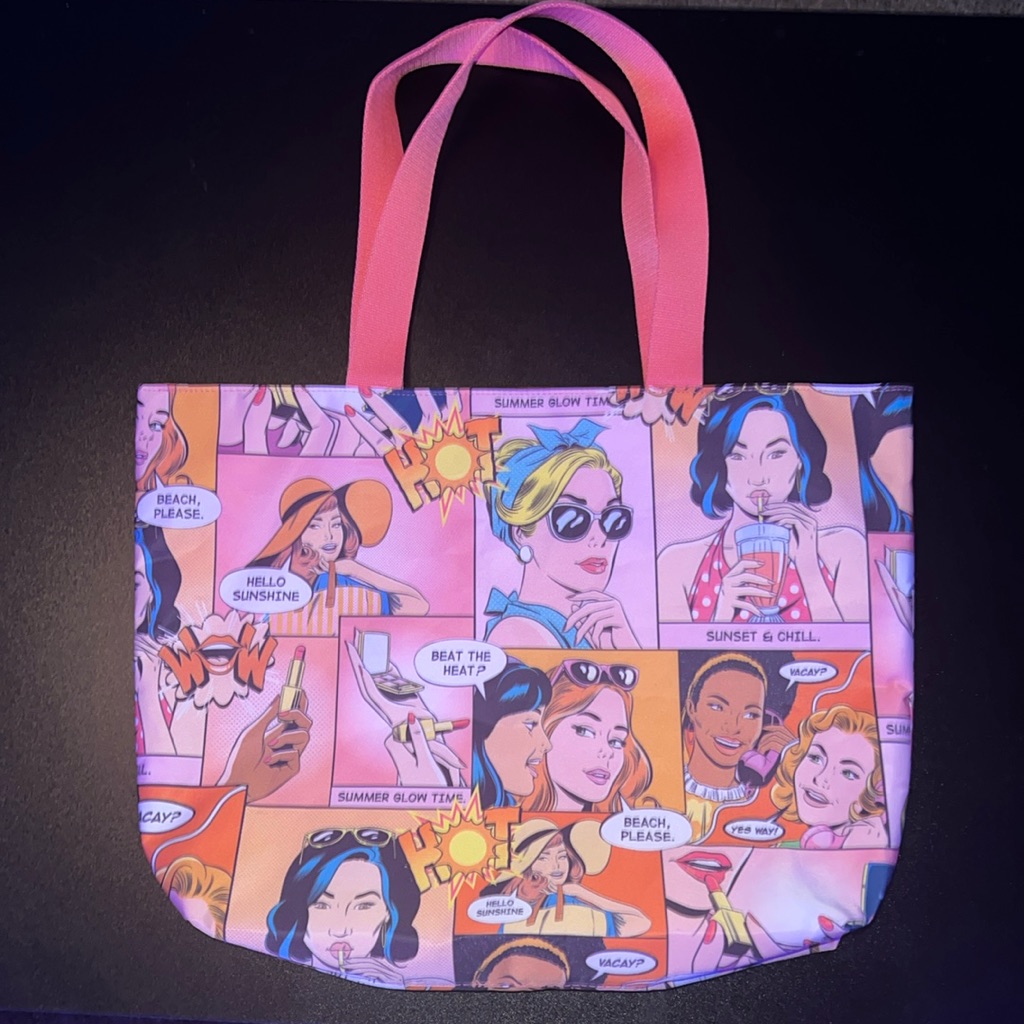Estee Lauder Tote Bag Pink Comic Book Print Made By Este Lauder Brand New